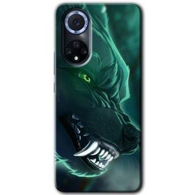 Huawei Nova 9 Yeşil Kurt Baskılı Uyumlu Silikon Kılıf