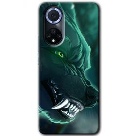 Huawei Nova 9 Yeşil Kurt Baskılı Uyumlu Silikon Kılıf