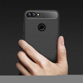 Huawei P Smart 2018 Karbon Fiber Armor Kapak Uyumlu Silikon Kılıf