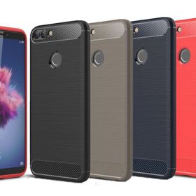 Huawei P Smart 2018 Karbon Fiber Armor Kapak Uyumlu Silikon Kılıf