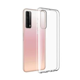 Huawei P Smart 2021 Kamera Lens Korumalı Arkası Şeffaf Silikon Kapak Kırmızı Kılıf
