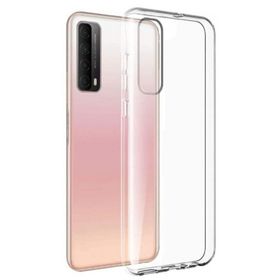 Huawei P Smart 2021 Kamera Lens Korumalı Arkası Şeffaf Silikon Kapak Kırmızı Kılıf