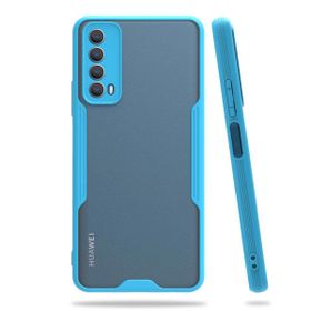 Huawei P Smart 2021 Platin Silikon Mavi Kılıf