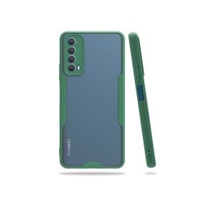 Huawei P Smart 2021 Platin Silikon Yeşil Kılıf