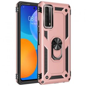 Huawei P Smart 2021 Sofya Yüzüklü Silikon Kapak Rose Kılıf
