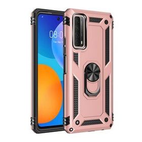 Huawei P Smart 2021 Sofya Yüzüklü Silikon Kapak Rose Kılıf