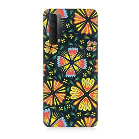 Huawei P smart 2021 Uyumlu Çiçek Deseni Baskılı Silikon Kılıf