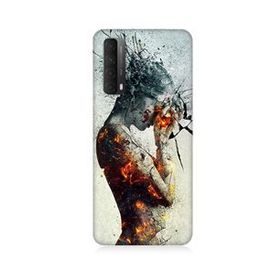 Huawei P smart 2021 Uyumlu Soyut Kadın Baskılı Silikon Kılıf