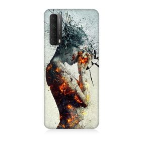 Huawei P smart 2021 Uyumlu Soyut Kadın Baskılı Silikon Kılıf