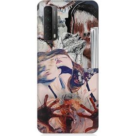 Huawei P smart 2021 Uyumlu Soyut Kadın Baskılı Silikon Kılıf