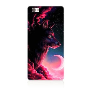 Huawei P Smart Kurt ve Ay Desenli Silikon Kılıf