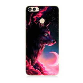 Huawei P Smart Kurt ve Ay Desenli Silikon Kılıf