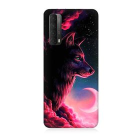 Huawei P Smart Kurt ve Ay Desenli Silikon Kılıf