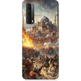 Huawei P Smart Kurt ve Ay Desenli Silikon Kılıf