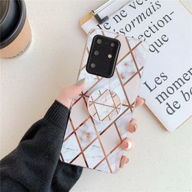 Huawei P40 Kaplama Renkli Geometrik Desen Mozaik Mermer Cep Telefonu Kılıfı
