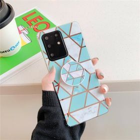 Huawei P40 Kaplama Renkli Geometrik Desen Mozaik Mermer Cep Telefonu Kılıfı