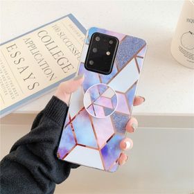 Huawei P40 Kaplama Renkli Geometrik Desen Mozaik Mermer Cep Telefonu Kılıfı