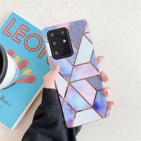 Huawei P40 Kaplama Renkli Geometrik Desen Mozaik Mermer Cep Telefonu Kılıfı