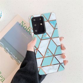 Huawei P40 Kaplama Renkli Geometrik Desen Mozaik Mermer Cep Telefonu Kılıfı