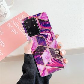 Huawei P40 Kaplama Renkli Geometrik Desen Mozaik Mermer Cep Telefonu Kılıfı