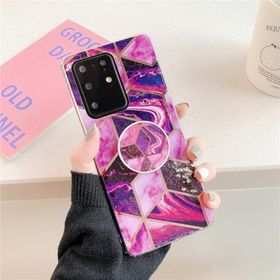 Huawei P40 Kaplama Renkli Geometrik Desen Mozaik Mermer Cep Telefonu Kılıfı