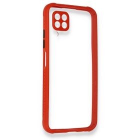 Huawei P40 Lite Miami Şeffaf Silikon Kırmızı Kılıf