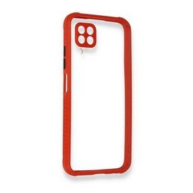 Huawei P40 Lite Miami Şeffaf Silikon Kırmızı Kılıf