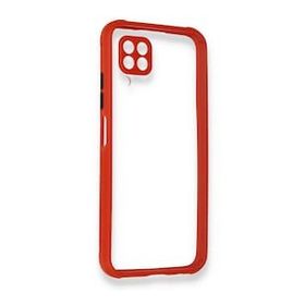 Huawei P40 Lite Miami Şeffaf Silikon Kırmızı Kılıf