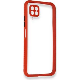 Huawei P40 Lite Miami Şeffaf Silikon Kırmızı Kılıf