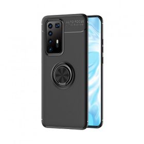 Huawei P40 Pro Range Yüzüklü Silikon Siyah Kılıf