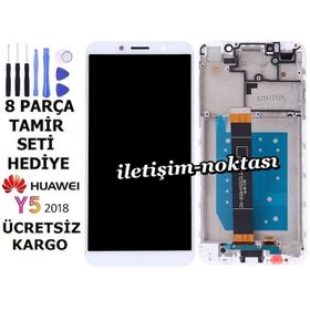 Huawei Y5 2018 Dokunmatik Beyaz Çıtalı Lcd Ekran