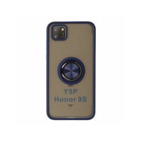 Huawei Y5P Montreal Yüzüklü Silikon Kapak Lacivert Kılıf