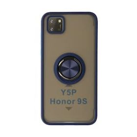 Huawei Y5P Montreal Yüzüklü Silikon Kapak Lacivert Kılıf