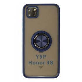 Huawei Y5P Montreal Yüzüklü Silikon Kapak Lacivert Kılıf