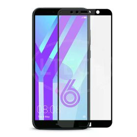 Huawei Y6 2018 9D Siyah Ekran Koruyucu Uyumlu Kırılmaz Cam