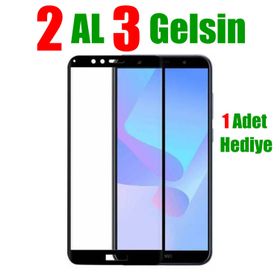 Huawei Y6 2018 9D Siyah Ekran Koruyucu Uyumlu Kırılmaz Cam