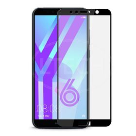 Huawei Y6 2018 9D Siyah Ekran Koruyucu Uyumlu Kırılmaz Cam