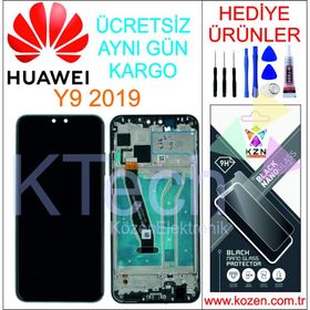 Huawei Y9 2019 Dokunmatik Siyah Çıtalı Lcd Ekran