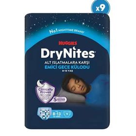 Huggies Drynites Erkek 8-13 Yaş 9 Paket 81 Adet Gece Külodu