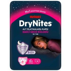 Huggies Drynites Kız 13+ Yaş 9 Adet Gece Külodu
