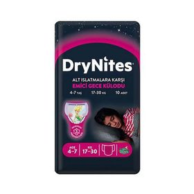 Huggies Drynites Kız 4-7 Yaş 17-30 kg Emici Gece Külodu