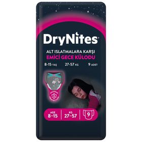 Huggies Drynites Kız 8-15 Yaş 27-57 kg 9 Adet Gece Külot Bezi
