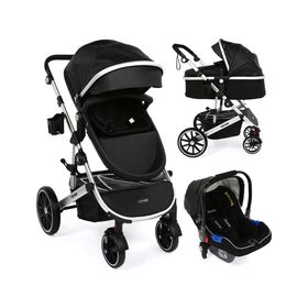 Huggy Egg 001 6 In 1 Travel Sistem Siyah Bebek Arabası