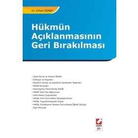 HÜKMÜN AÇIKLANMASININ GERI BIRAKILMASI - ENVER KUMBASAR