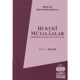 HUKUKI MÜTALAALAR CILT:8 - ABUZER KENDIGELEN