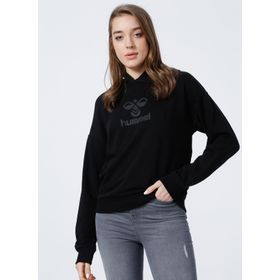 Hummel 5002734957 Hmldamine Hoodie Kapüşonlu Normal Kalıp Siyah Kadın Sweatshirt