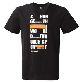 Hummel 911562-2001 Balder Bisiklet Yaka Baskılı Siyah Erkek T-Shirt