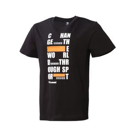 Hummel 911562-2001 Balder Bisiklet Yaka Baskılı Siyah Erkek T-Shirt