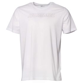 Hummel 911614-9001 Callum Bisiklet Yaka Baskılı Beyaz Erkek T-Shirt