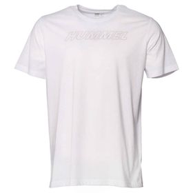 Hummel 911614-9001 Callum Bisiklet Yaka Baskılı Beyaz Erkek T-Shirt